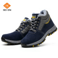 Breathable Non Slip Durable Men Safety Shoes Cow Leather Blue Steel Toe winter Shoes